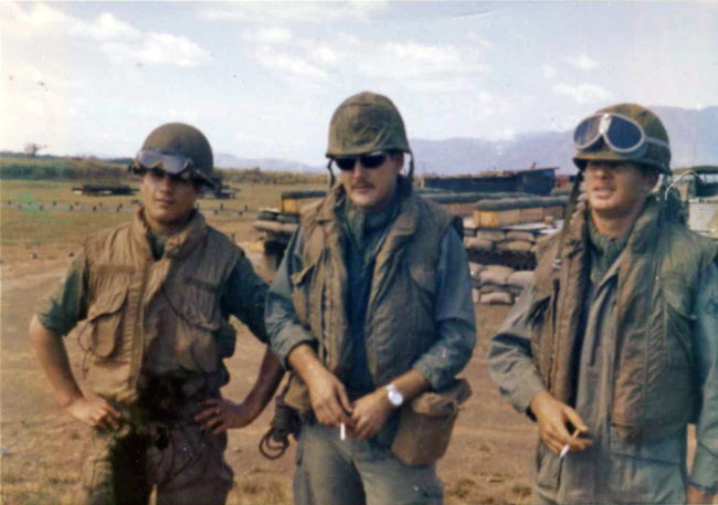 FSB Raglan, 1970. Left to right: Edward Nock, Jim Ellis, Stu Raines Waiting to move to FSB Raglan, 1970. Left to right: Edward Nock, Jim Ellis, Stu Raines