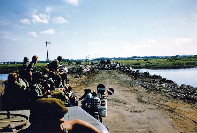 W2 Company approach damaged bridge 