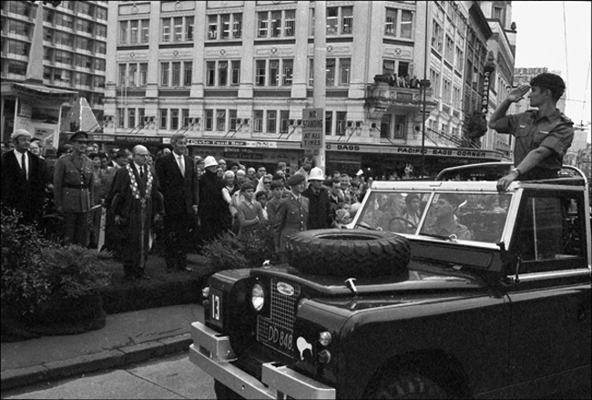 Troops pass review platform - 161 Batter parade, 12 May 1971