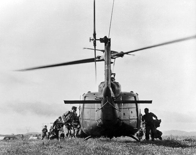 Troops board helicopter in New Zealand, c. 1970s Troops board helicopter in New Zealand, c. 1970s