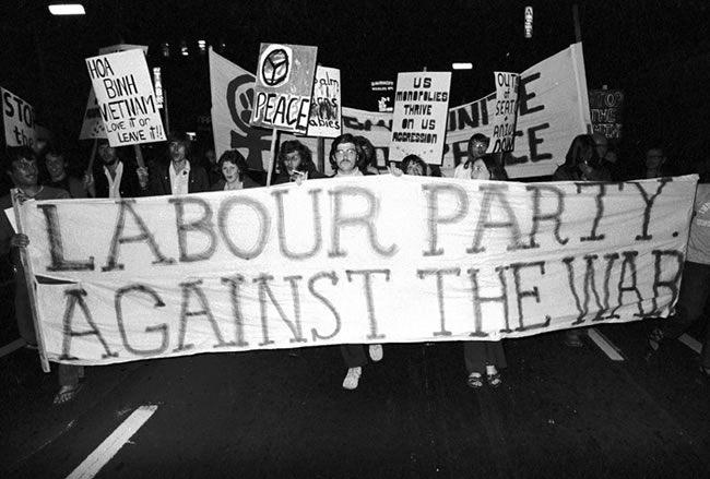 Labour Party members protest in Auckland, 21 April 1972