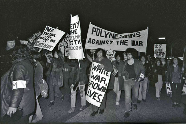 Polynesian protesters march in Auckland, 14 July 1972 Polynesian protesters march in Auckland, 14 July 1972