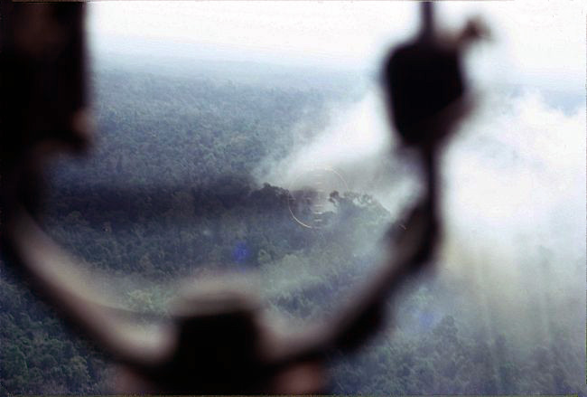 Gunship suppression fire during bunker assault, 1970-1971 Gunship suppression fire during bunker assault, 1970-1971