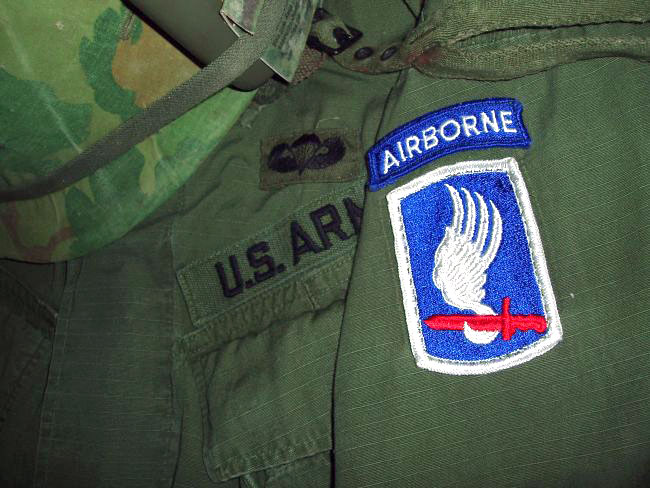 United States 173rd Airborne shirt and helmet United States 173rd Airborne shirt and helmet