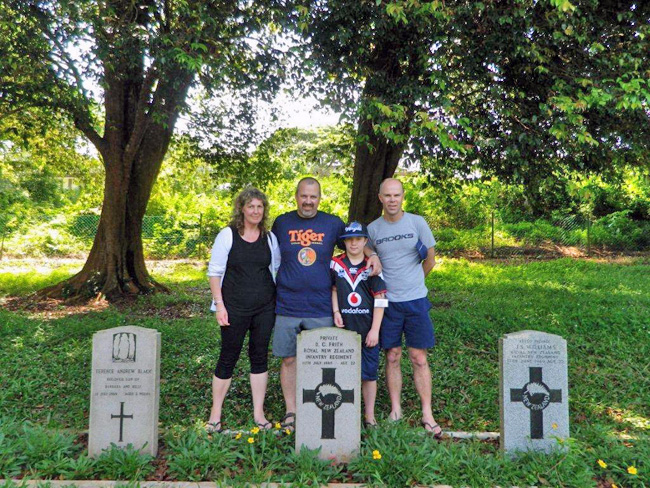 Graham family at Terendak cemetery Graham family at Terendak cemetery
