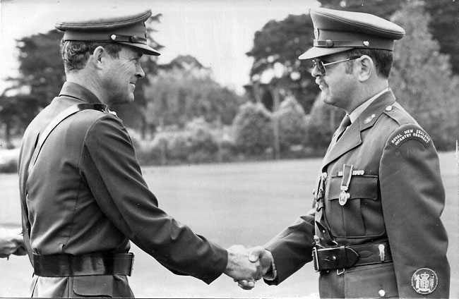 Dudley Young (right) receives his Long Service & Good Conduct Medal, October 1980 Dudley Young (right) receives his Long Service & Good Conduct Medal, October 1980