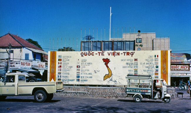 Mural showing the various nations supporting South Vietnam, circa 1968-1969