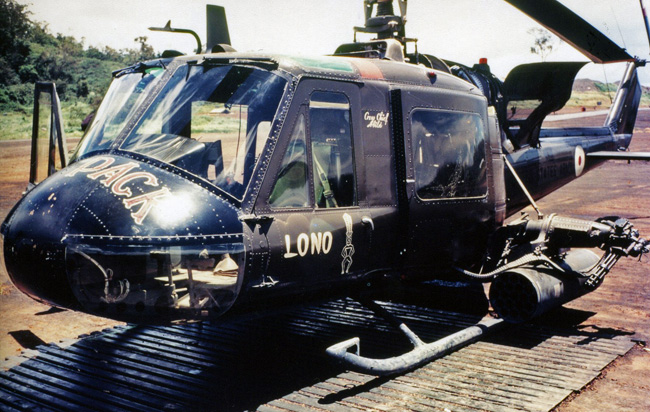 Bell UH-1 Iroquois gunship helicopter at Nui Dat, circa 1968-1969 Bell UH-1 Iroquois gunship helicopter at Nui Dat, circa 1968-1969