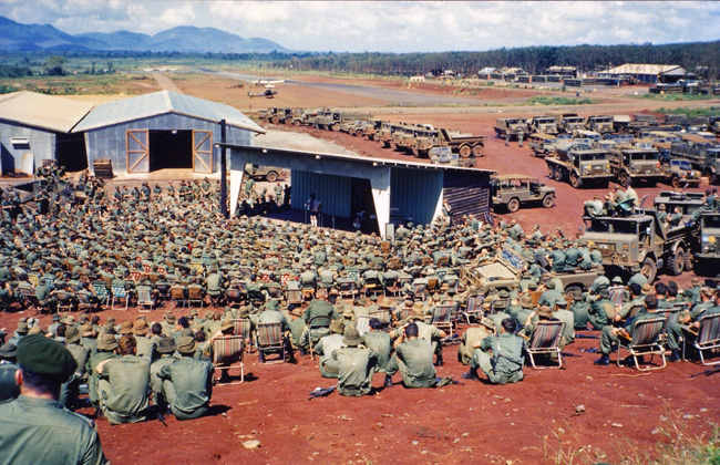 Soldiers watch a concert at Luscombe Bowl, circa 1968-1969 Soldiers watch a concert at Luscombe Bowl, circa 1968-1969