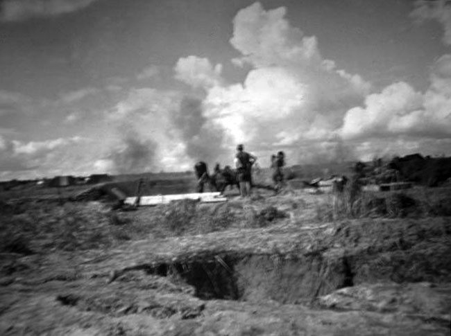 161 Battery firing howitzer in Vietnam