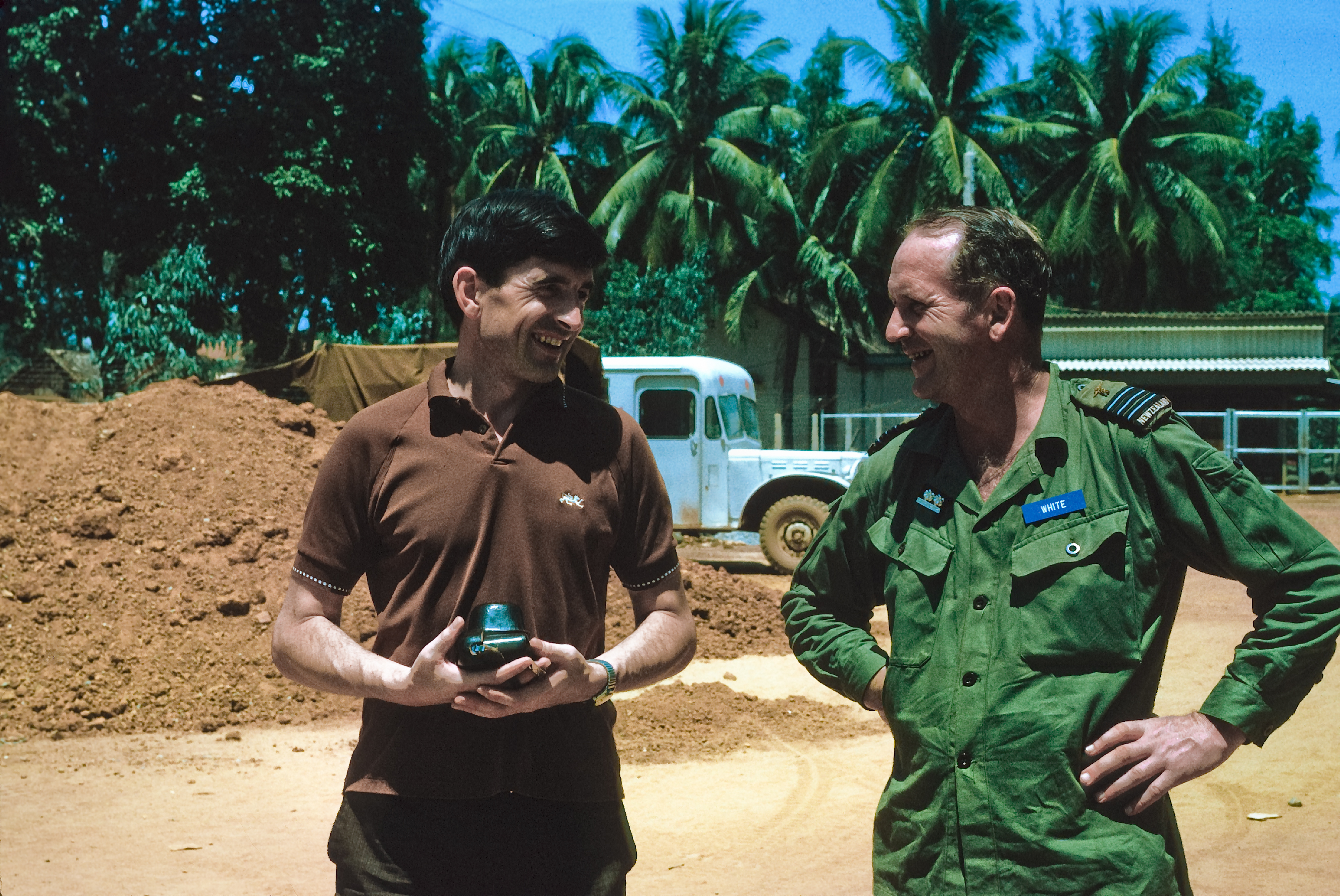 Bob Hay (left) and Alan White (right) at Bong Son, 1969