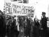 Anti-Vietnam War protesters outside the Auckland Town Hall, 12 May 1971