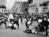 Protesters interrupt 161 Battery parade in Auckland, 1971