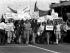 Competing slogans during protest in Wellington, April 1970