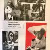 Black and white photograph montage of nurse in military uniform working with patients on aircraft