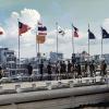 Band members on the roof of the Free World Military Headquarters in Saigon - 1RNZIR Band Tour, 1969