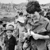 War correspondent Kate Webb at a Vietnamese refugee camp