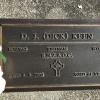 Bronze service plaque for Vietnam War veteran, D. J. (Dick) Keen, at Whenua Tapu Cemetery near Porirua, Wellington