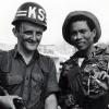 Two soldiers, one with KS on helmet and other with floppy hat