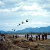 Helicopters coming in for pick up for Operation Coburg, 1968