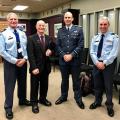 Warrant Officer Warren Tyndall, Doug ’Scotty’ Wingfield, Air Vice-Marshall Andrew Clark, Deputy Director Of Air Force Museum Brett Marshall