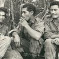 Awaiting a resupply, circa 1967-1968. Left to right: Pat Nuku, Ben Hetaraka, and George Taia