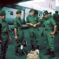 (L-R): Jim Barber, Pete Burgess, Bill Walker, and Junior Manihera at Vung Tau, 1969