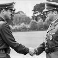 Dudley Young (right) receives his Long Service & Good Conduct Medal, October 1980