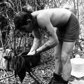 Larry Southern, V3 washing in the field, circa 1969