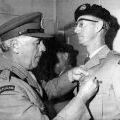 Les Noah receiving Long Service Good Conduct Medal, 1968