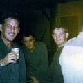 Left to right: unknown, Gnr Ralph Adams, LBdr Mike Lenihan