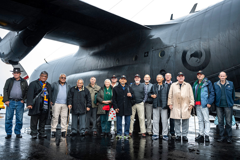 V4 veterans in front of the C-130 Hercules aircraft that flew them to Vietnam in May 1969 V4 veterans in front of the C-130 Hercules aircraft that flew them to Vietnam in May 1969